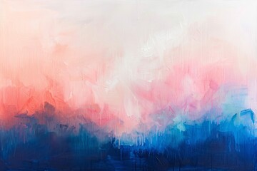 Abstract painting with soft gradients from pink to blue shades.