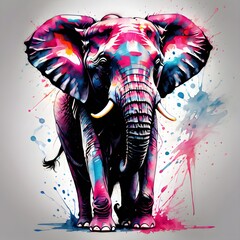 elephant on colorful background