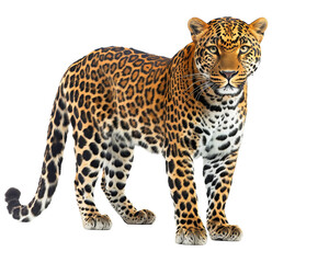 Obraz premium Portrait of a leopard isolated on white background, cut out