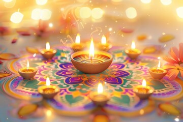 Creative greeting cards blank template for text of Diwali