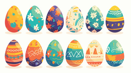 Big set of colored eggs Easter decoration element c