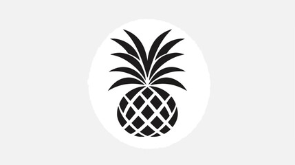 Black and white assymmetric graphic pineapple logo