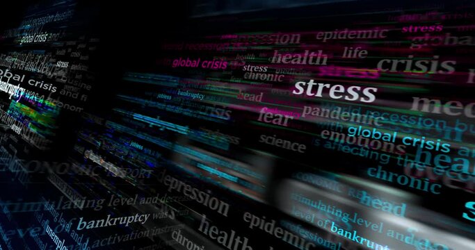 Jobless and unemployment crisis. Headline news titles international media abstract concept loop. Seamless and looped 3d animation.