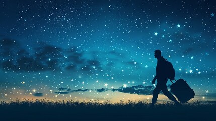 Symbolic concept of wanderlust