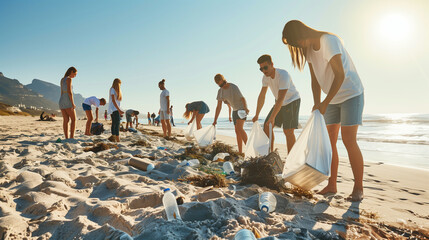 "Eco Volunteers: Beach Clean-Up for Earth Day with Charity and Young Activists"