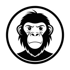 High-Quality Orangutan-Head Icon Vector Illustration in a Circle - Perfect for Your Design Needs