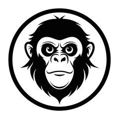 High-Quality Orangutan-Head Icon Vector Illustration in a Circle - Perfect for Your Design Needs