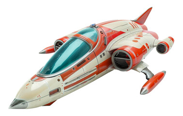 Retro style spaceship model, cut out - stock png.