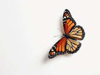 Flying Bug. Monarch Butterfly in Wild Nature, Symbol of Freedom