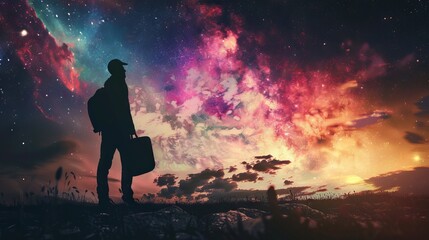 Fototapeta premium Visionary concept of travel