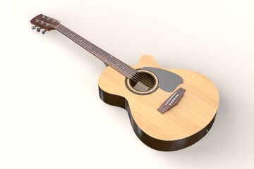 Fototapeta premium Classic Acoustic Guitar 3D model