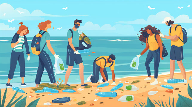 "Earth Day Eco Volunteers: Beach Plastic Cleanup Charity"