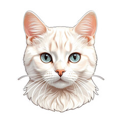 portrait of a white cute cat