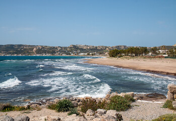 Landscape and  Beach near the Ruins of the Basilica St. Stefanos Kos Island South Aegean Region (Südliche Ägäis) Greece