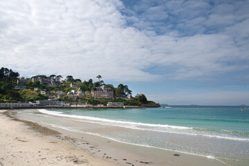 Belle vue sur la plage de Trestraou à Perros-Guirec en Bretagne - France