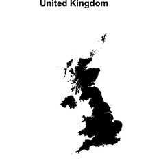 United Kingdom blank outline map design