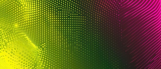 abstract Green, Yellow, Magenta gradient background halftone waves design concept header web cover poster