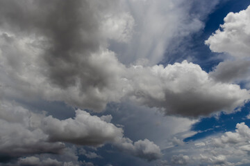 Abstract background of beautiful white clouds with blue sky in Brazil