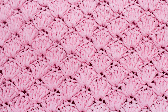 pink texture of raffia knitted background
