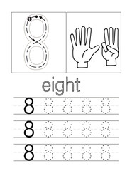 Children activity book pages, number tracing book, Number learning pages