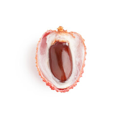Delicious litchi fruit on white background