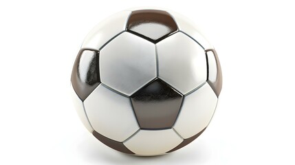 Obraz premium Isolated black and white colored Soccer Ball on a white Background with Copy Space