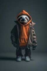 Sloth wearing clothes