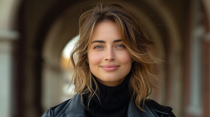 Fototapeta premium Woman that works all life in corporate business, woman ceo portrait working, confident, corporate, with natural light, close up image of a female Sales Manager
