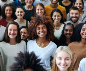 Different races people, multicultural group of young modern people, mixed group of multicultural people look camera, happy people, smile, smiling people