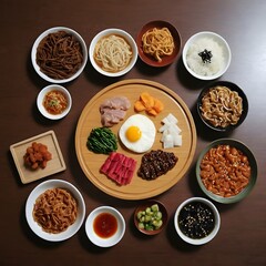 Korean traditional meal, Korean bibimbap, Korean traditional meal