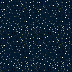 Flat star night sky seamless pattern. Galaxy shiny stars fabric print, astronomy science starlight background or night sky wallpaper vector pattern. Universe starry pattern