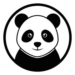 Panda Icon Vector: Adorable Illustration Encircled for Versatile Use