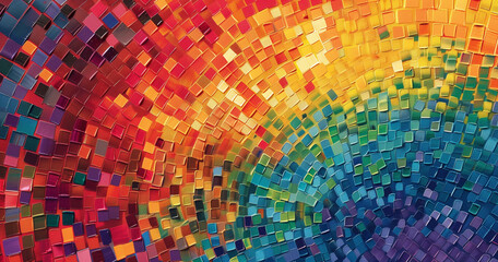 Obraz premium Rainbow Colored Background With Multicolored Squares
