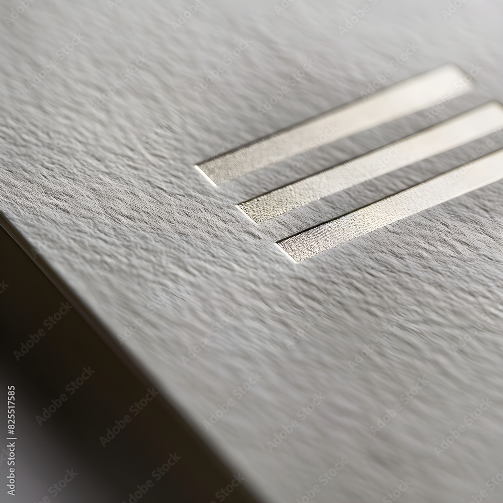 Poster close-up of high-end paper texture with elegant metallic strips for a luxurious background