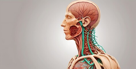 isolated on soft background empty space, Human Lymphatic System, concept, illustration