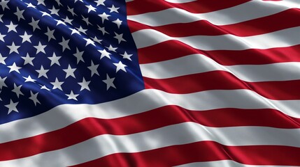 Obraz premium Close-up view of a waving American flag, with detailed texture