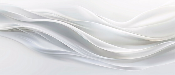 Smooth Flowing White Silk with Abstract Wave Patterns Background