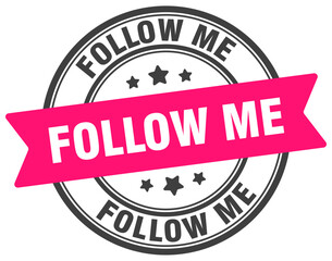 follow me stamp. follow me label on transparent background. round sign