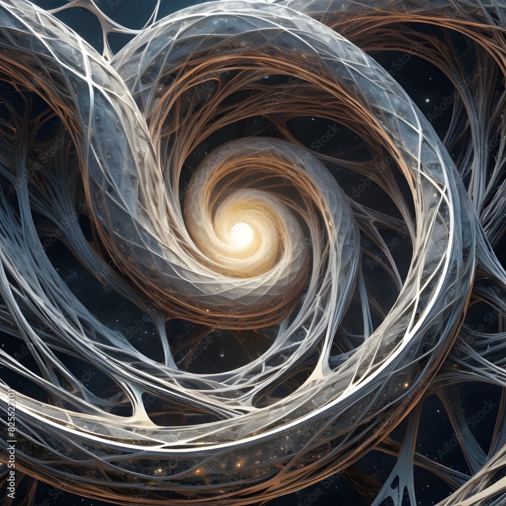 Canvas Prints intricate abstract spiral with radiant center and cosmic background