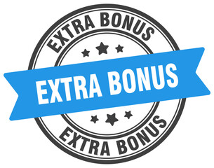 extra bonus stamp. extra bonus label on transparent background. round sign