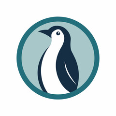 Penguin Icon: Circular Vector Illustration for Your Designs