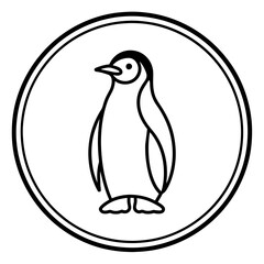 Penguin Icon: Circular Vector Illustration for Your Designs