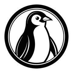 Penguin Icon: Circular Vector Illustration for Your Designs