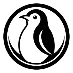 Penguin Icon: Circular Vector Illustration for Your Designs