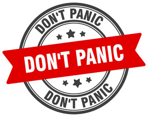 don't panic stamp. don't panic label on transparent background. round sign