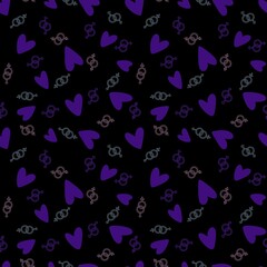 Cartoon lgbt sign seamless pride pattern for wrapping paper and fabrics and linens and summer clothes print