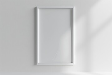 White Frame Mockup: Minimal Poster Display on Blank Wall Background