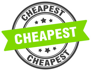 cheapest stamp. cheapest label on transparent background. round sign