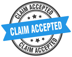 claim accepted stamp. claim accepted label on transparent background. round sign