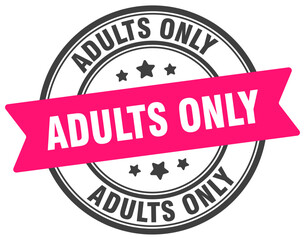adults only stamp. adults only label on transparent background. round sign